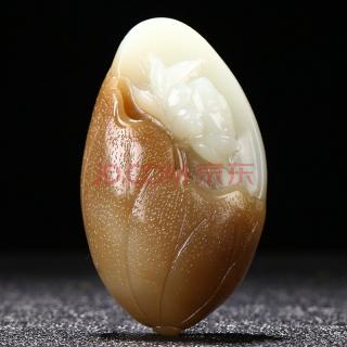 河南省玉石雕刻大师王朝安作品 和田玉花开富贵挂件68.91克 瑭珈玉器